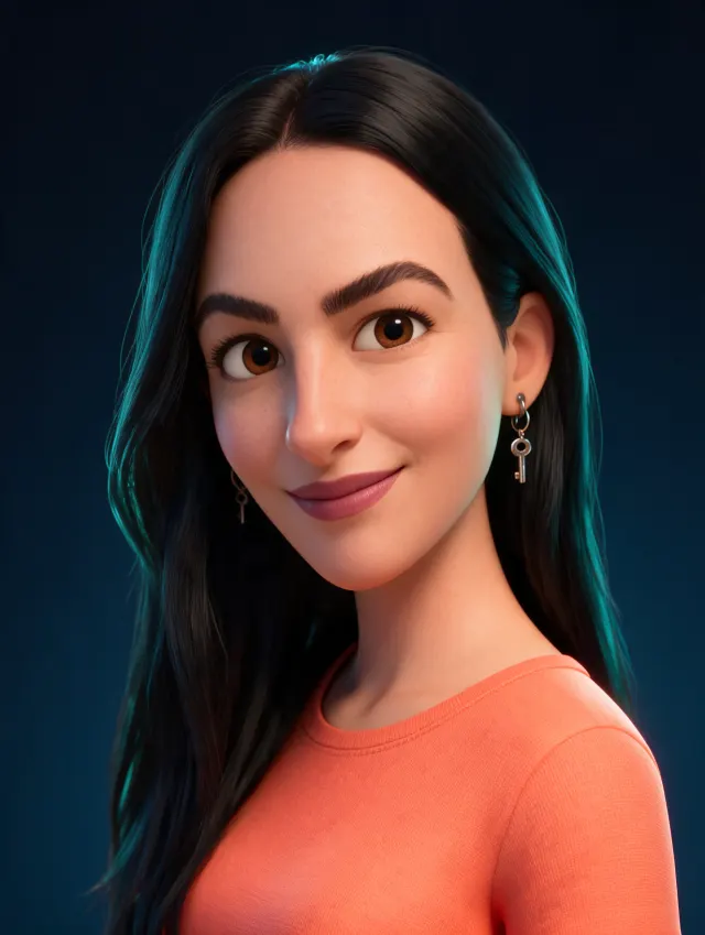 Duda, a AI Teacher da ME Language Learning, em 3D.